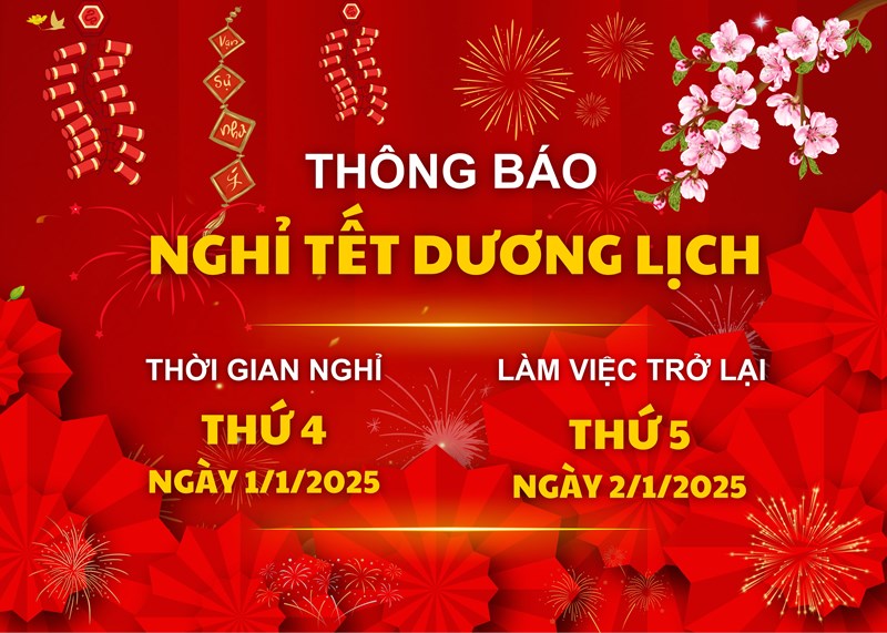 THÔNG BÁO NGHỈ TẾT DƯƠNG LỊCH 2025